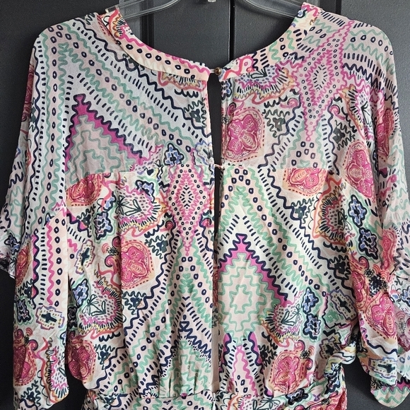 Anthropologie Maeve Multicolored Siya Kimono Dress Size 14 - Picture 5 of 15